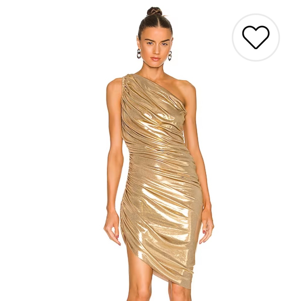 NWT Norma Kamali Diana golden dress